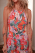 Enchanted Floral Print Smocked Halter Neck Wide Leg Jumpsuit